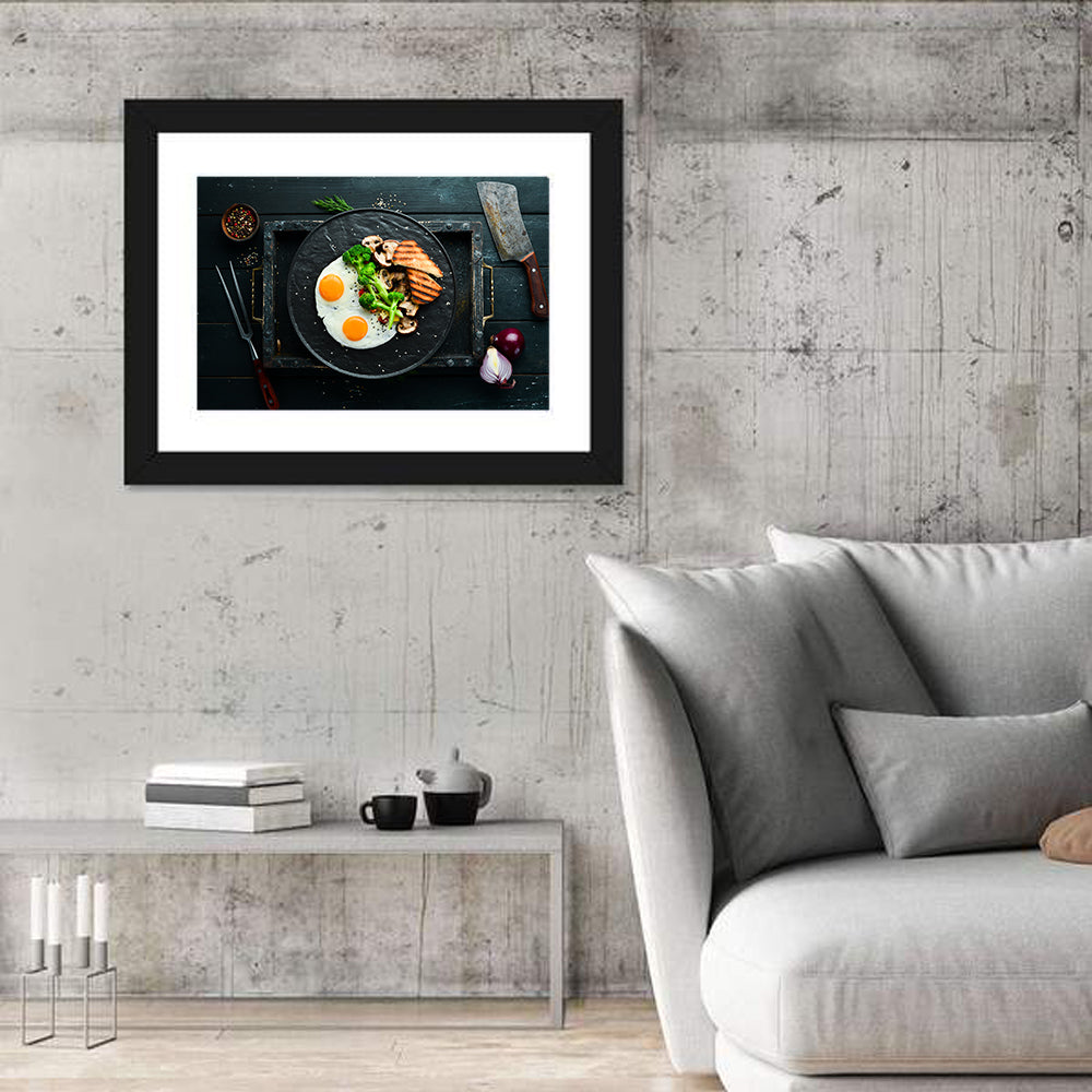 Top Down Fried Eggs Breakfast Platter Wall Art