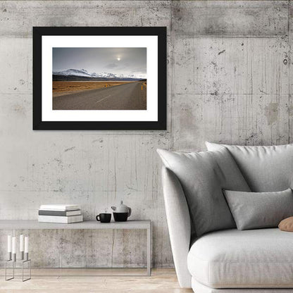 Icelandic Road to Snow-capped Mountains Wall Art