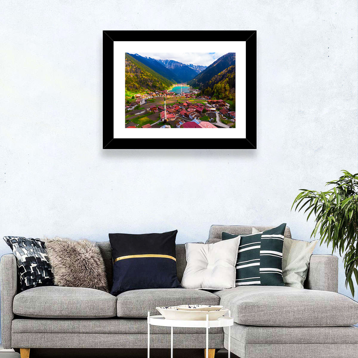Uzungöl Village Overlook Wall Art in a room, landscape