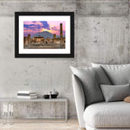 Pompeii Columns at Sunset, Mount Vesuvius Wall Art