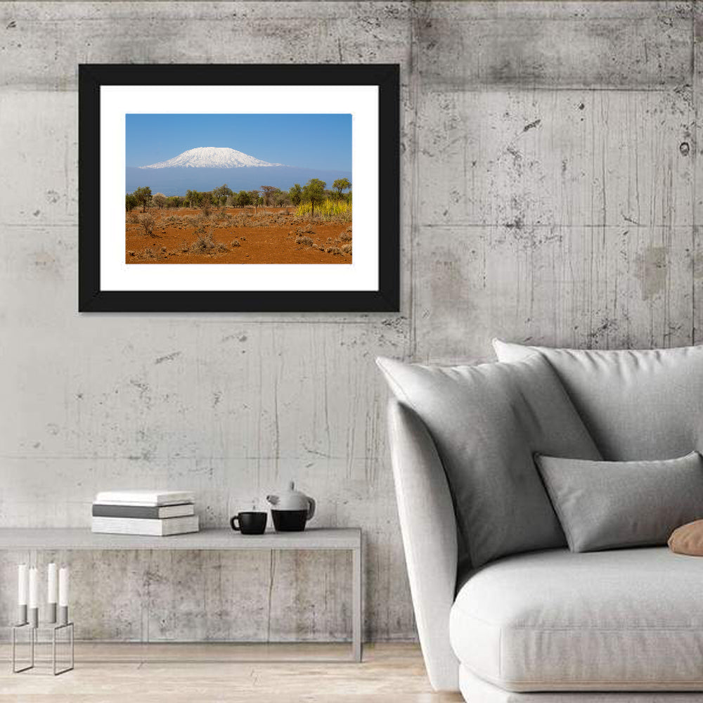 Mount Kilimanjaro Landscape Wall Art in a room, landscape