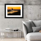 Misty Sunrise Windmill Wall Art