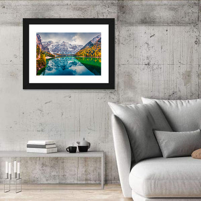 Lago Di Braies Reflection Wall Art
