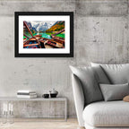 Braies Lake Wooden Stairs and Seekofel Mount Wall Art