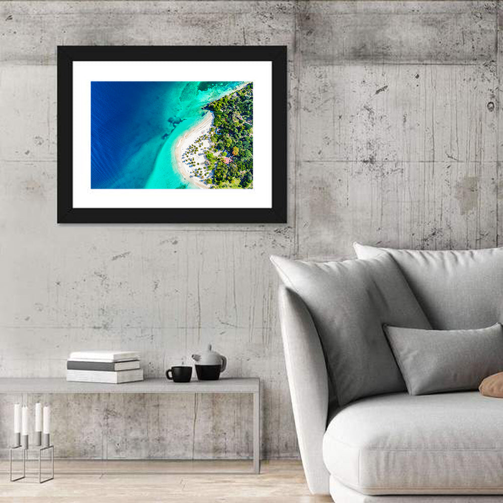 Cayo Levantado Aerial View Wall Art in a room, landscape