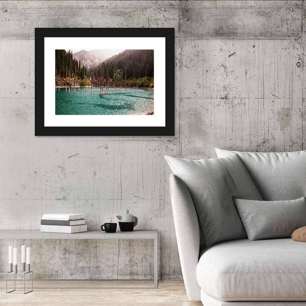 Kaindy Lake Submerged Spruces Wall Art