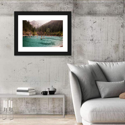 Kaindy Lake Submerged Spruces Wall Art