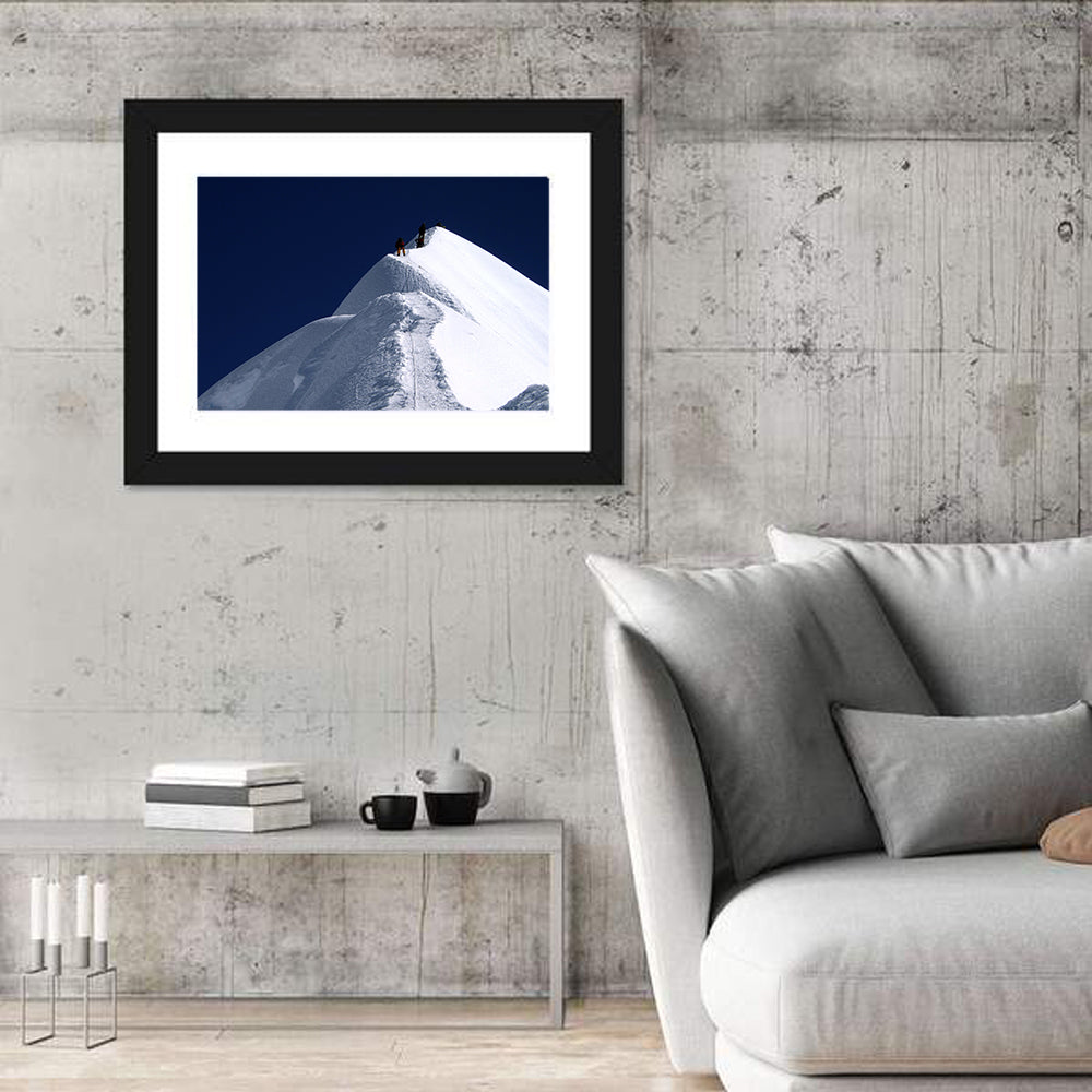 Climbers on a Snowy Himalayan Peak Wall Art