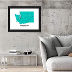 Washington State Minimalist Map Wall Art