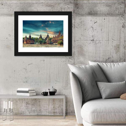 Bagan Ancient Pagodas at Sunrise Wall Art