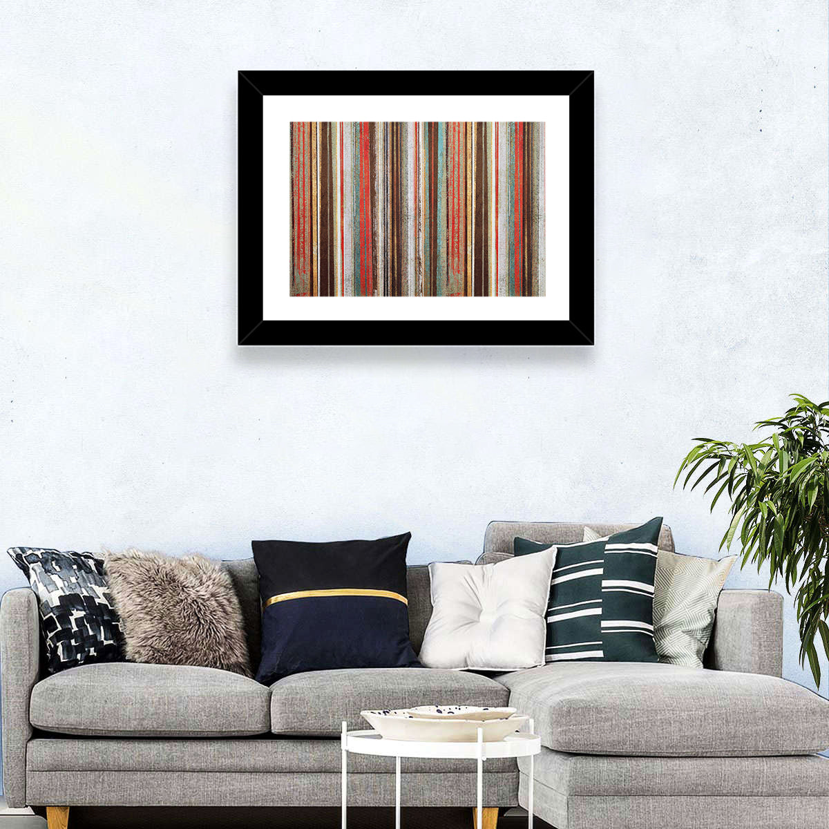 Layered Stripes Wall Art in a room, landscape