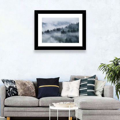 Misty Mountain Pine Forest Wall Art