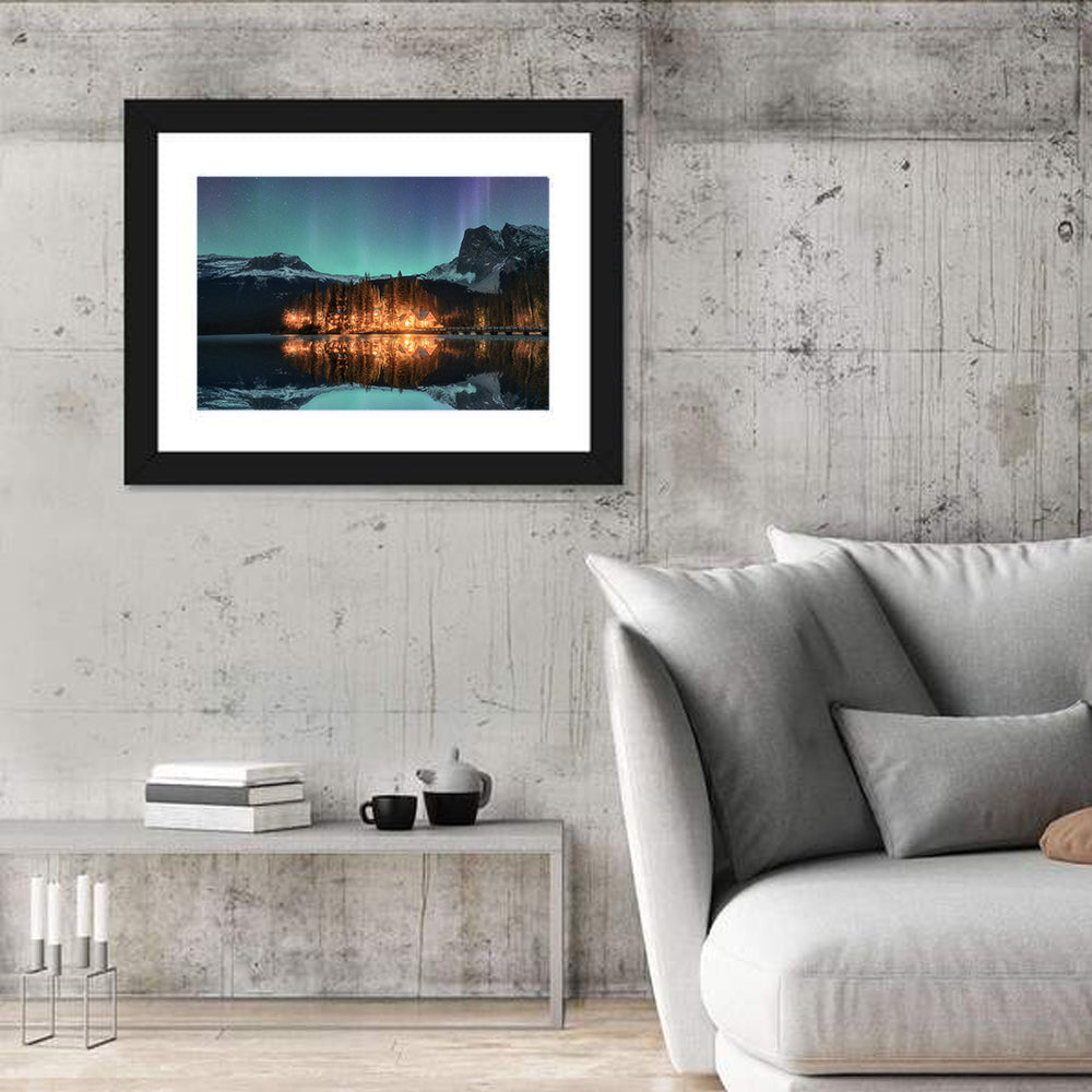 Aurora Over Emerald Lake Wall Art