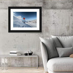 Airborne Skier Over Snowy Mountains Wall Art