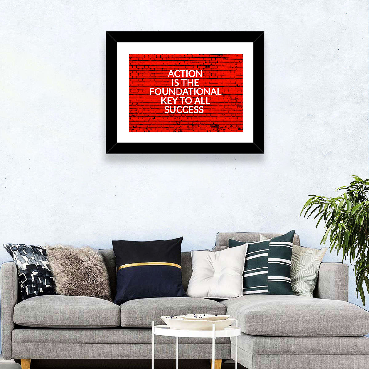 Key to Success on Red Brick Wall Art