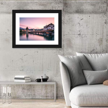 Lucerne Chapel Bridge at Dusk Wall Art