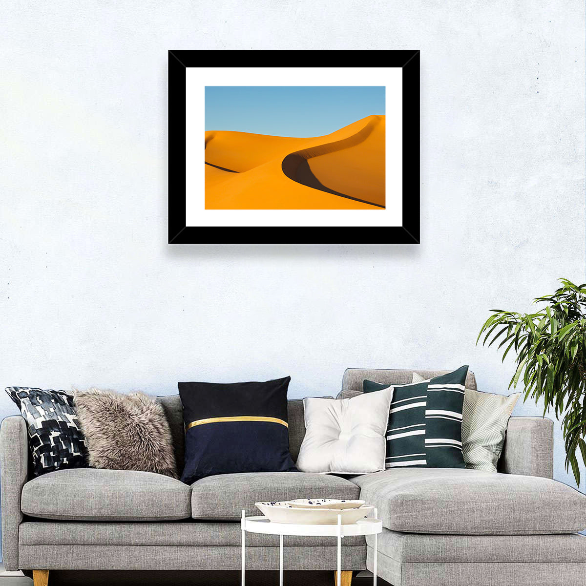 Awbari Golden Dunes Wall Art in a room, landscape
