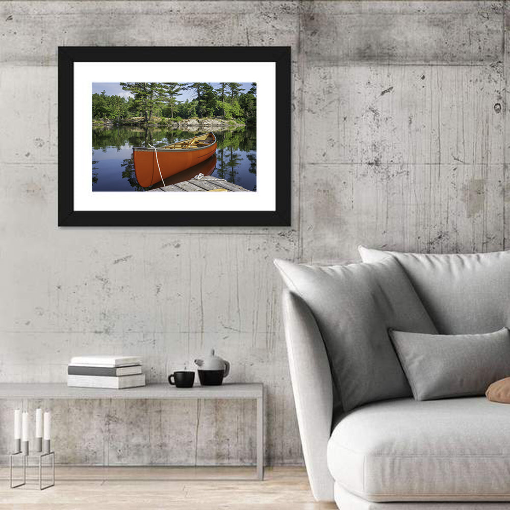Orange Canoe on Ontario Lake Wall Art