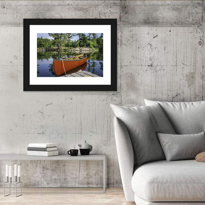 Orange Canoe on Ontario Lake Wall Art
