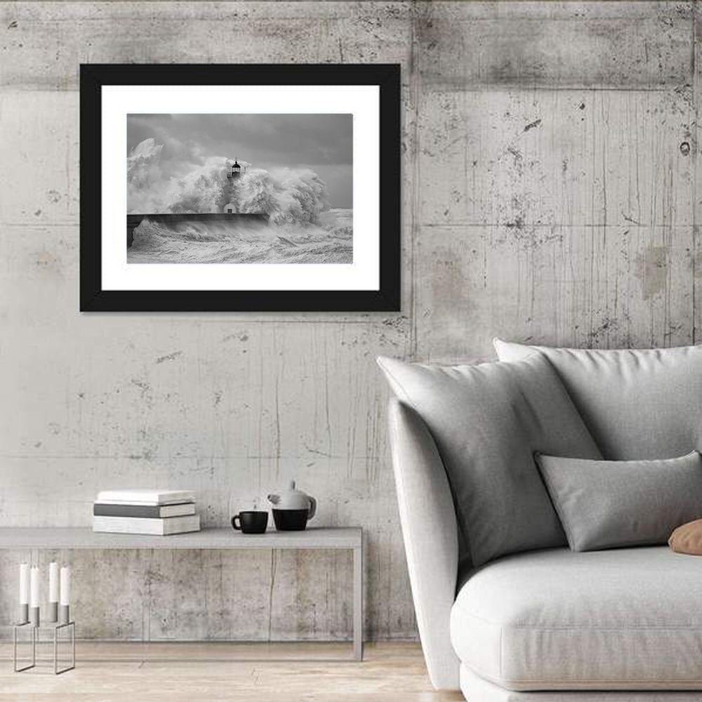 Douro River Storm Lighthouse Wall Art