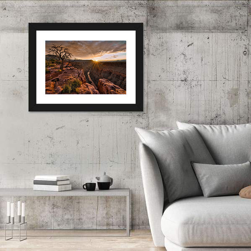 Arizona Canyon Sunset Wall Art in a room, landscape