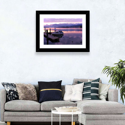 Lake Lucerne Pier at Dusk Wall Art