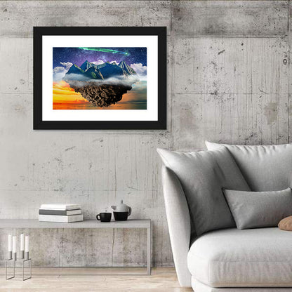 Starry Floating Mountain Island Wall Art