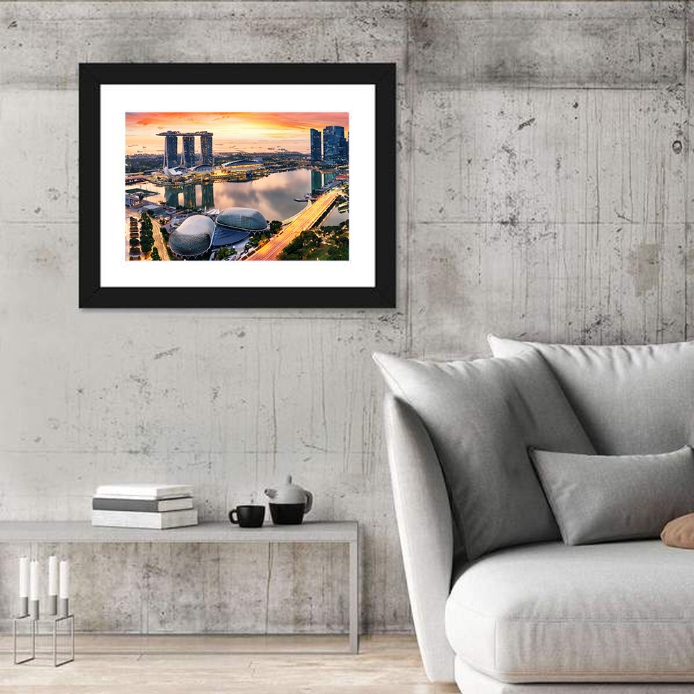 Marina Bay Sunset Skyline Wall Art