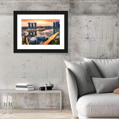 Marina Bay Sunset Skyline Wall Art