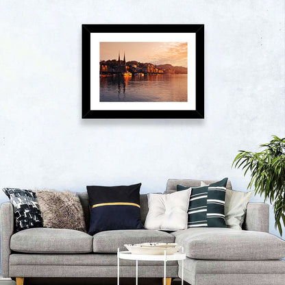 Lucerne Lake Sunset Skyline Wall Art
