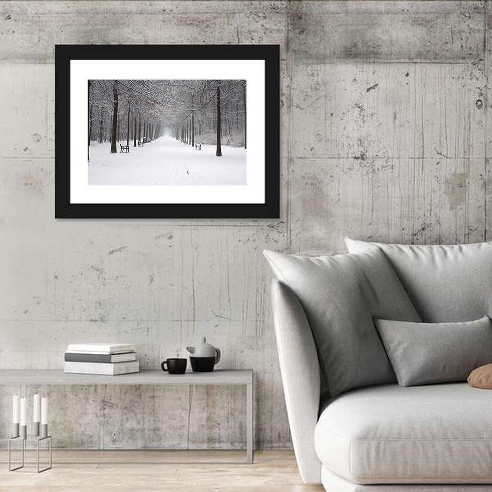 Snow Covered Park Lane Wall Art
