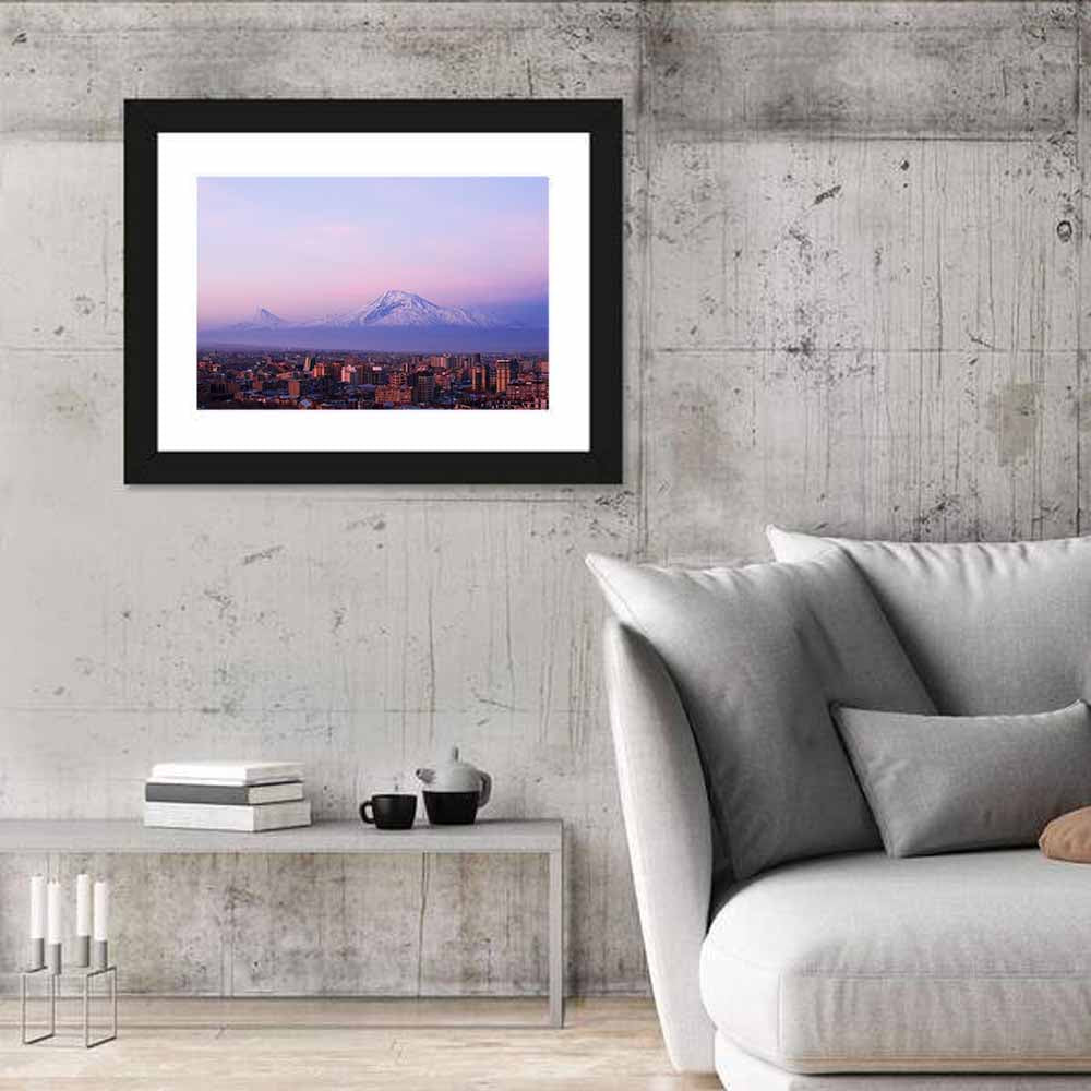 Mount Ararat at Dusk Over Yerevan Wall Art