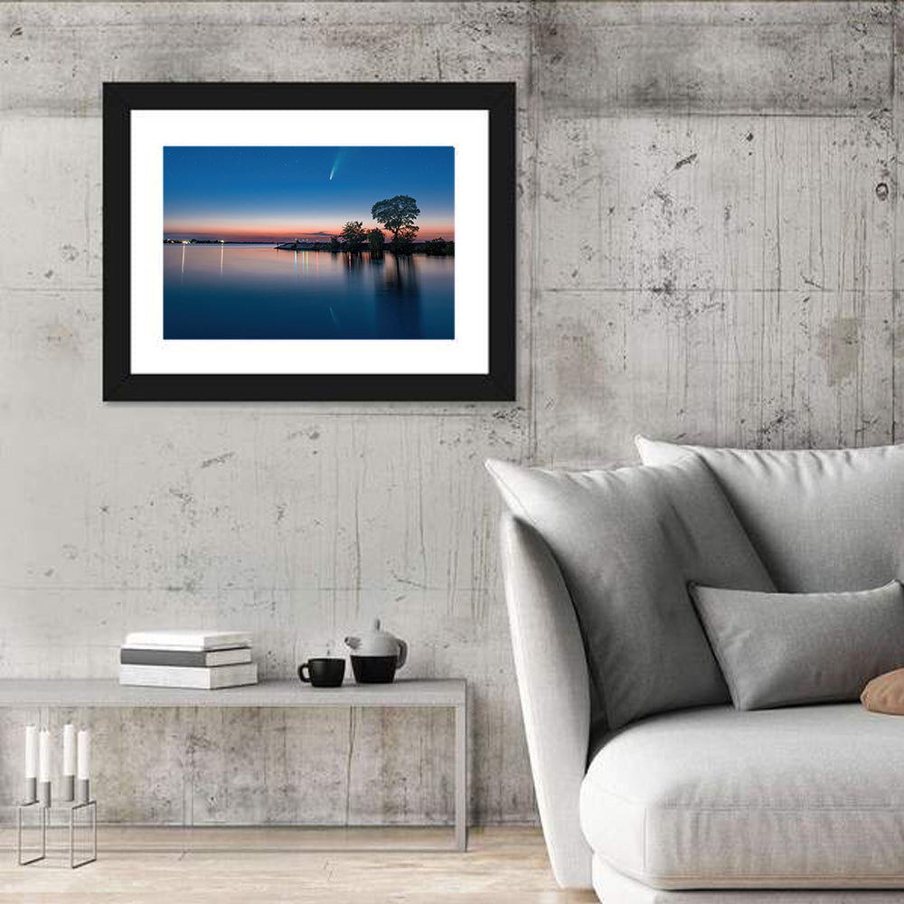 Dnieper River Comet Reflection Wall Art