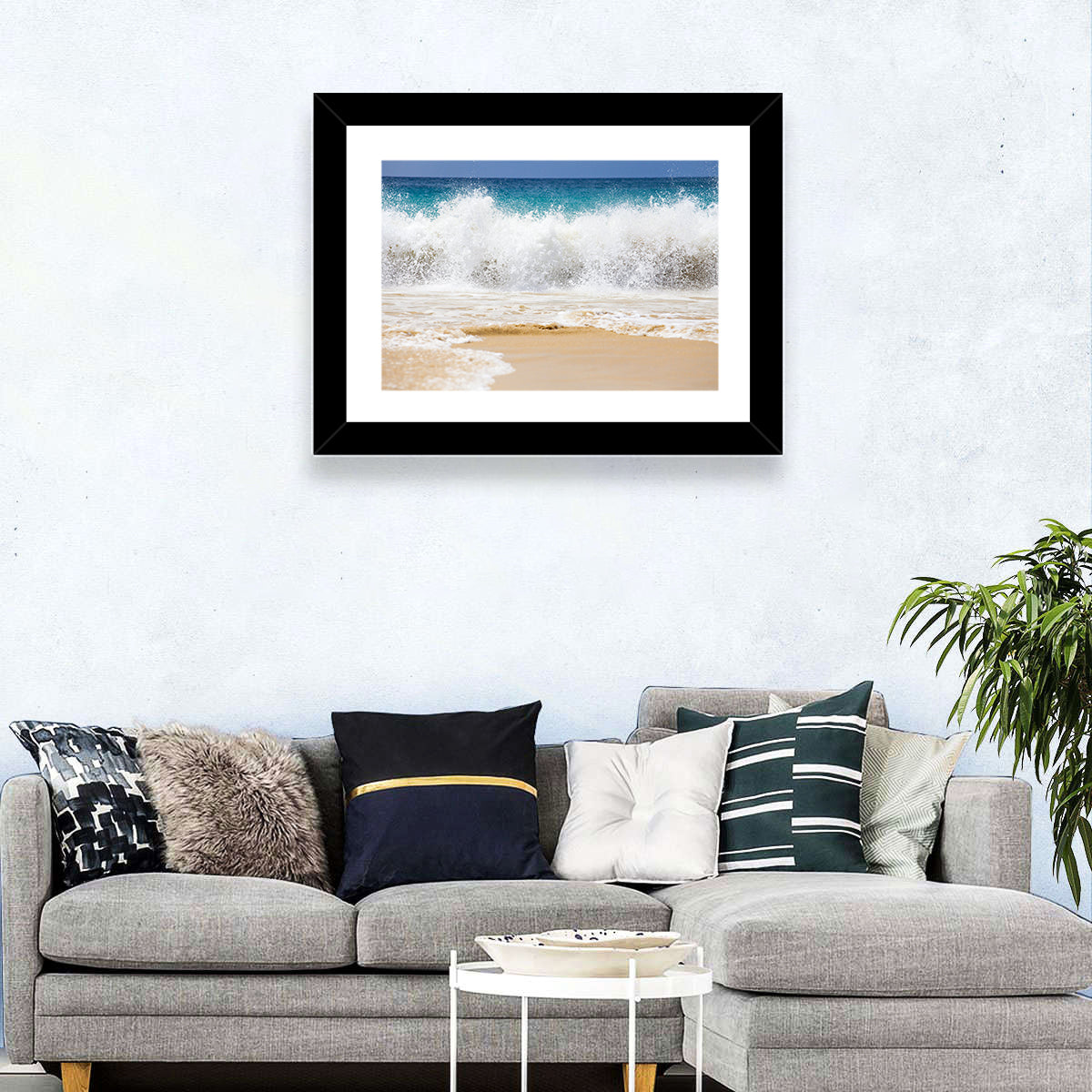 Breaking Wave Over Wet Sand Wall Art