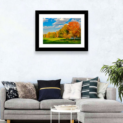 Autumn Trees and Lakeside Lawn Wall Art