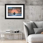 Straw Hat Samurai at Dusk Wall Art