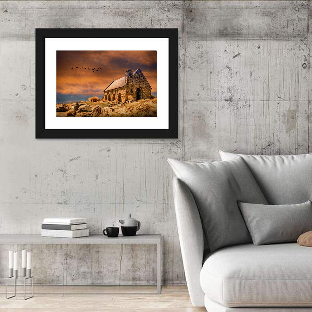 Church of the Good Shepherd, Lake Tekapo Wall Art in a room, landscape