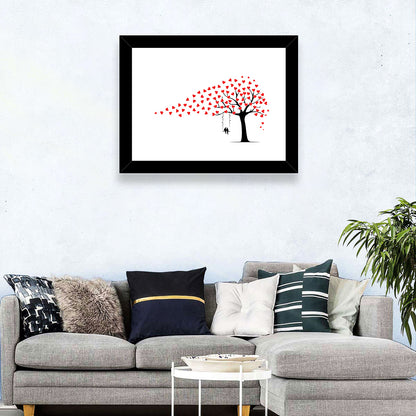 Heart Leaf Tree Silhouette Wall Art
