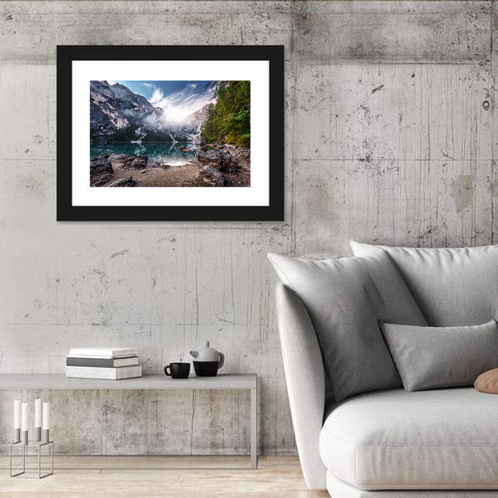 Lago Di Braies Reflection Wall Art