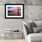 Solitary Island Tree at Sunset Wall Art