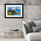 Bled Castle with Rowboat Wall Art