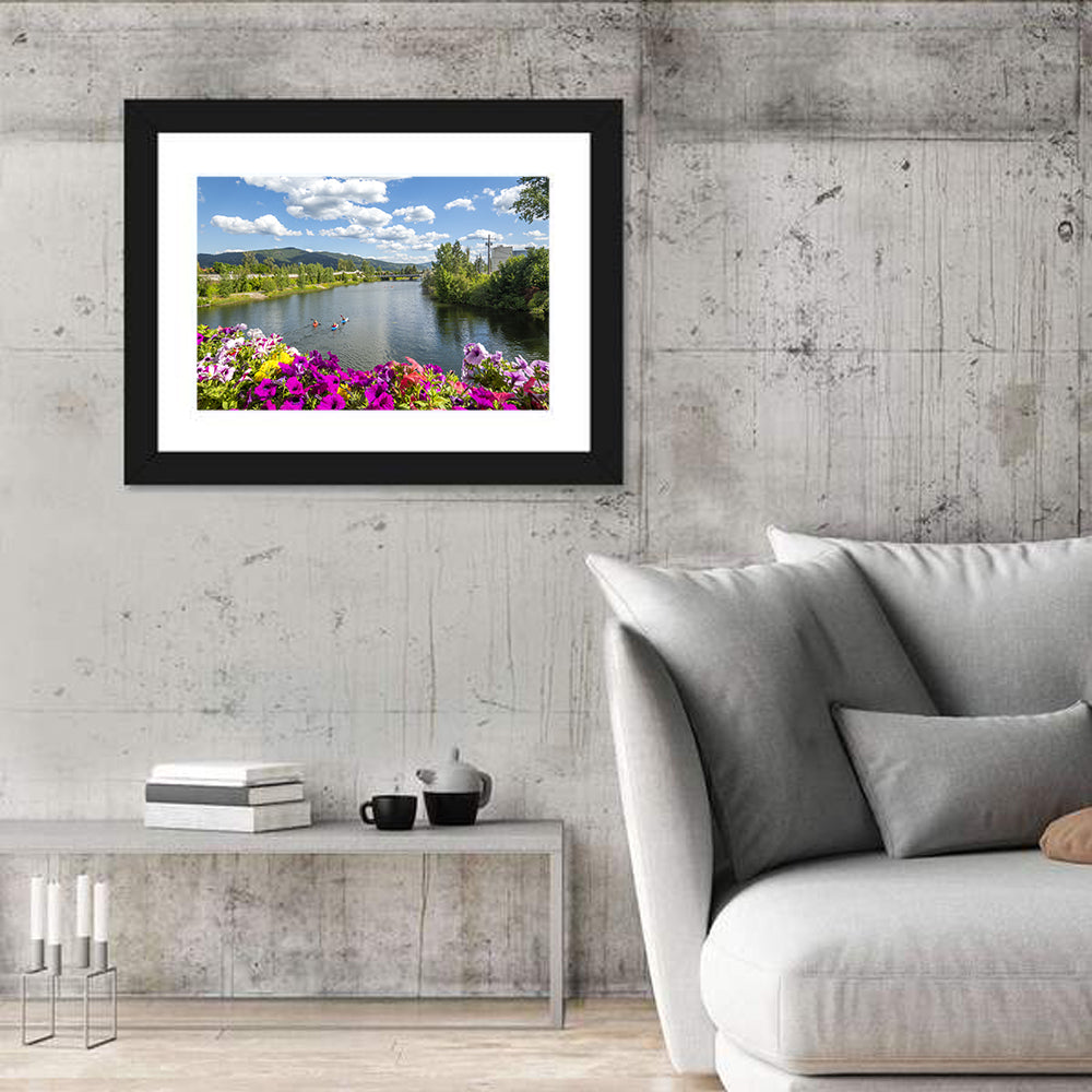 Sand Creek River with Petunias Wall Art