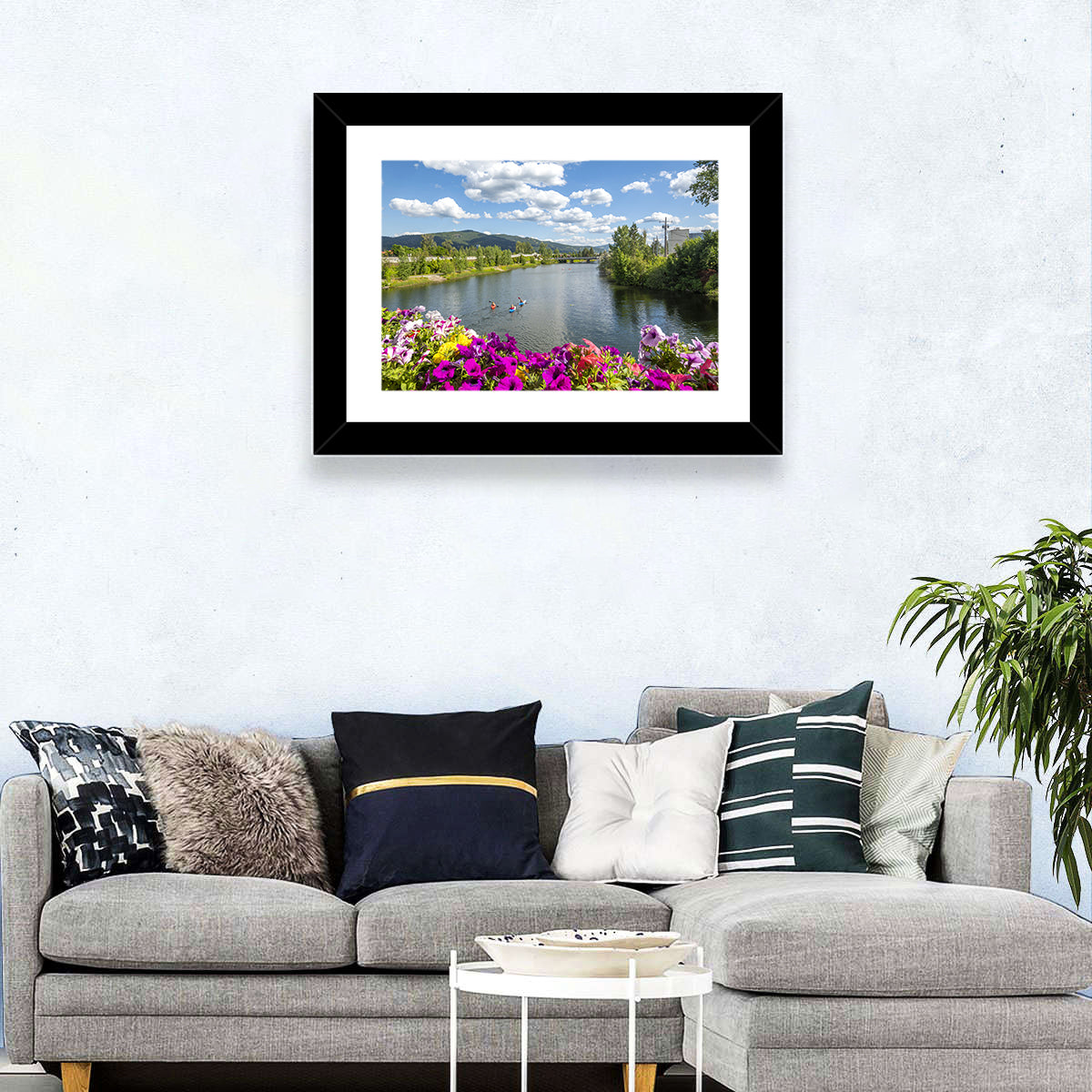 Sand Creek River with Petunias Wall Art