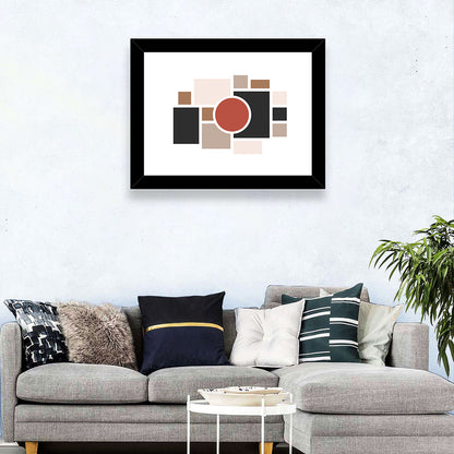 Terracotta Geometric Circle Composition Wall Art