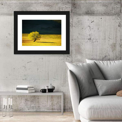 Lone Tree in Golden Meadow Wall Art