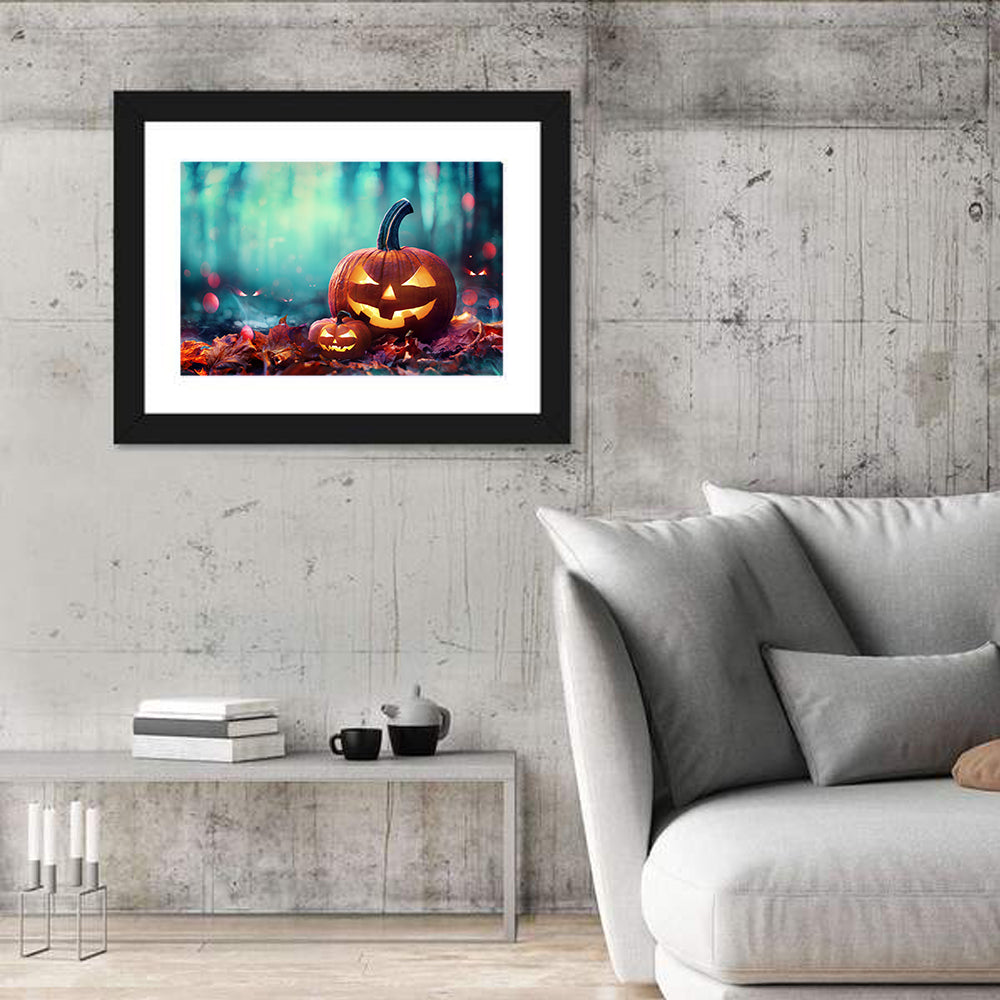 Jack-o'-lanterns at Teal Twilight Wall Art