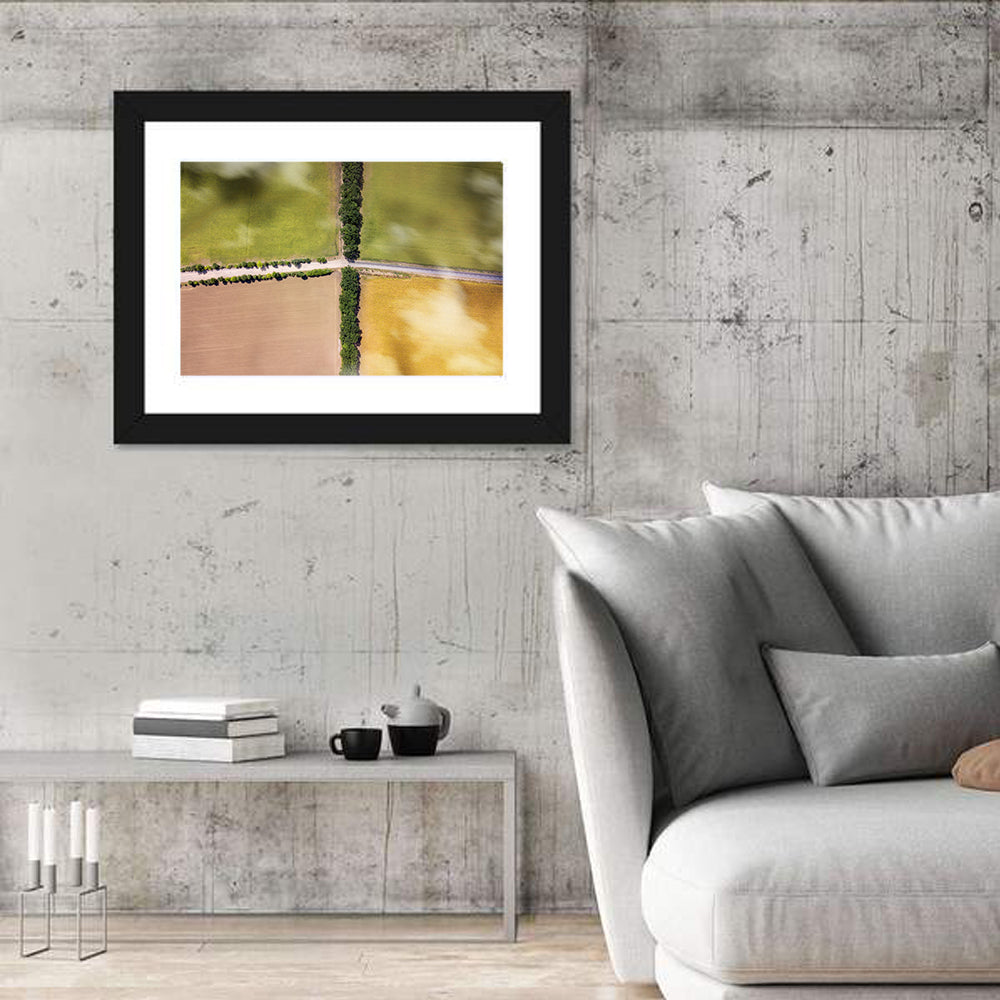 Aerial Farmland Quadrants Wall Art