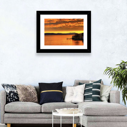 Lake Zurich Golden Sunset Wall Art