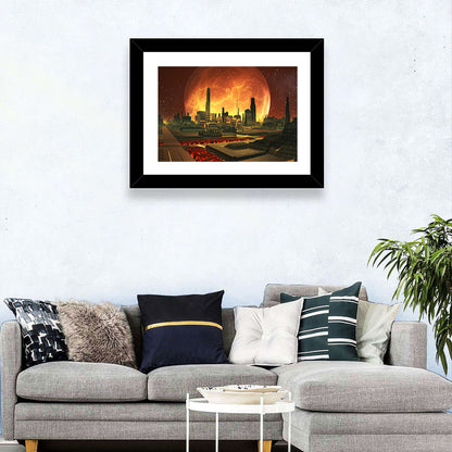 Molten Lunar Cityscape Wall Art