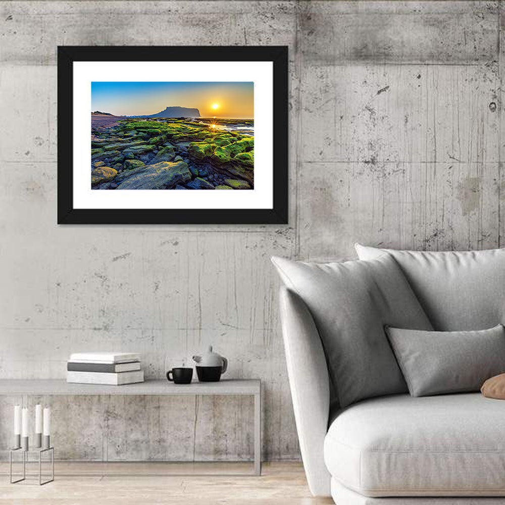 Seongsan Ilchulbong Sunrise Wall Art in a room, landscape